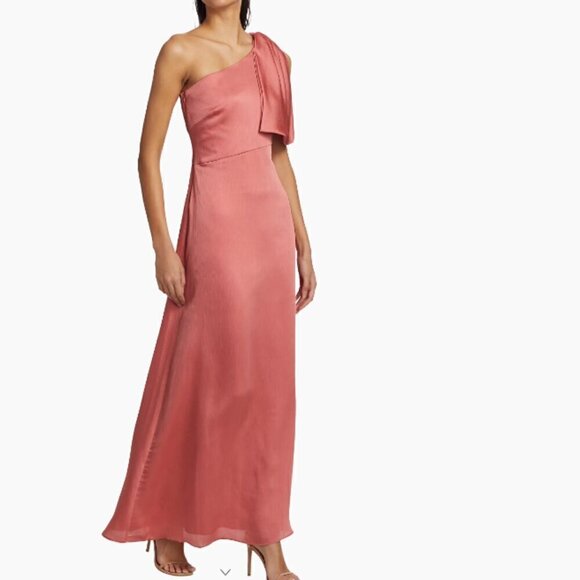 Sachin & Babi Chelsea Crinkle Satin One-Shoulder Gown - Picture 1 of 13